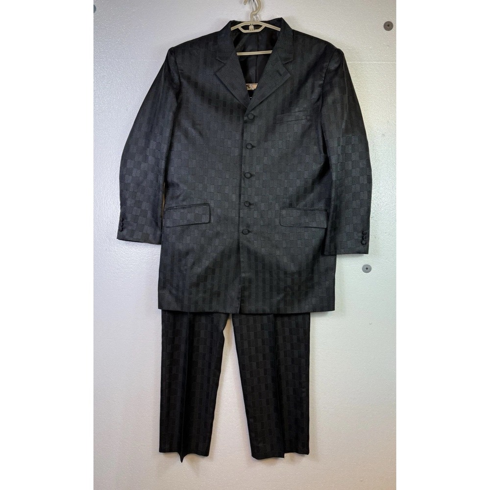 Gianni Vironi Mens Suite Size 46L/40W Black 2 Piece 5 Button Formal Church